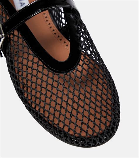 alaia fishnet ballet flats.